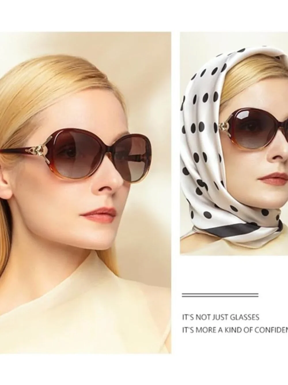 Elegant Polarized Wrap-Around Sunglasses for Women - UV400 Protection Included